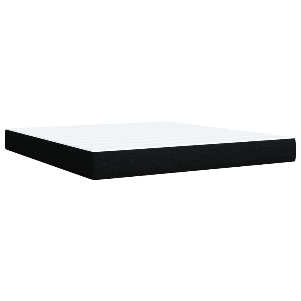 Κρεβάτι Boxspring με Στρώμα Μαύρο 180x200 εκ. Υφασμάτινο