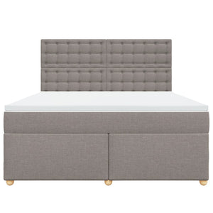 Κρεβάτι Boxspring με Στρώμα Taupe 180x200 εκ. Υφασμάτινο