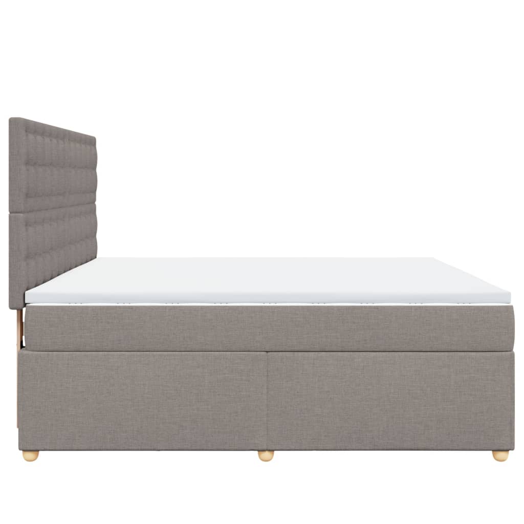 Κρεβάτι Boxspring με Στρώμα Taupe 180x200 εκ. Υφασμάτινο