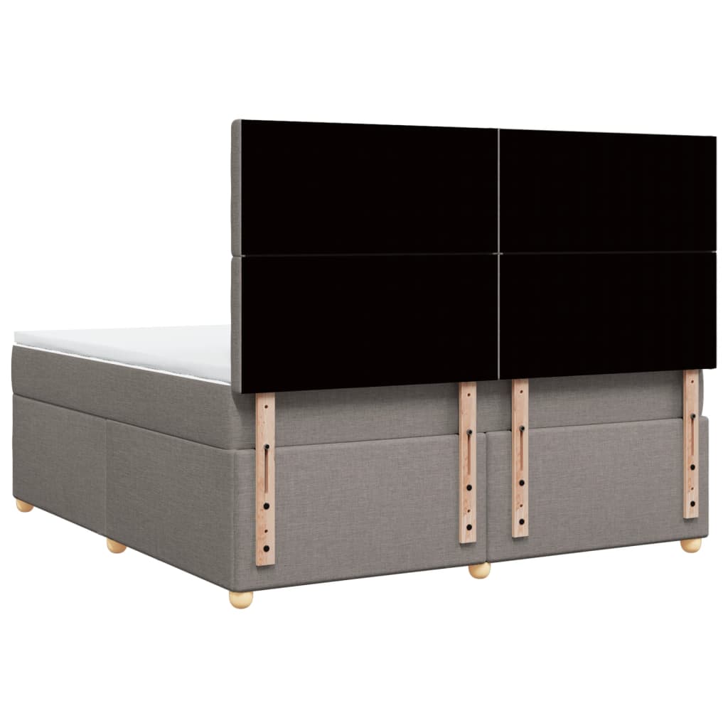 Κρεβάτι Boxspring με Στρώμα Taupe 180x200 εκ. Υφασμάτινο