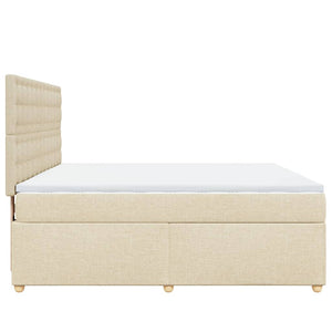 Κρεβάτι Boxspring με Στρώμα Κρεμ 180x200 εκ. Υφασμάτινο - Pakobazaar