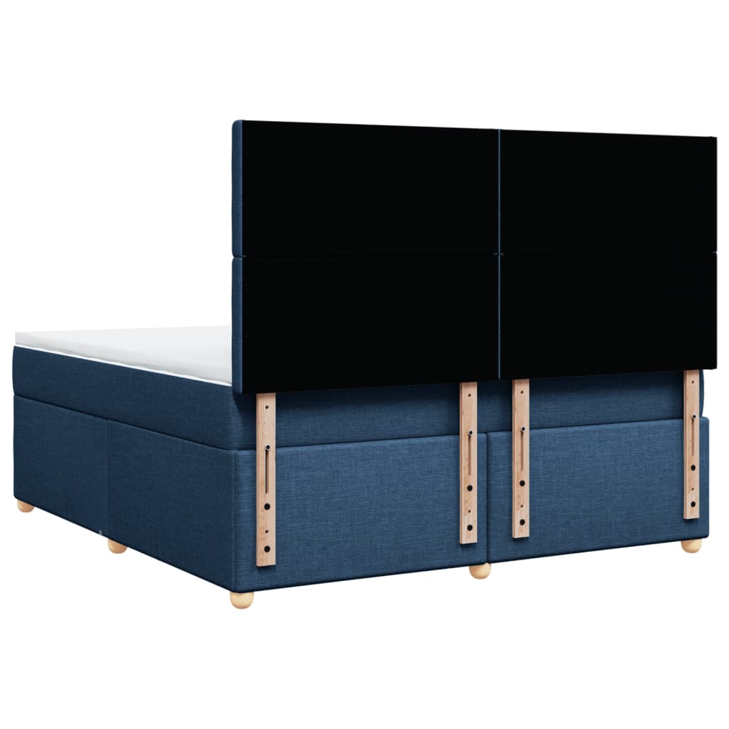 Κρεβάτι Boxspring με Στρώμα Μπλε 180x200 εκ. Υφασμάτινο
