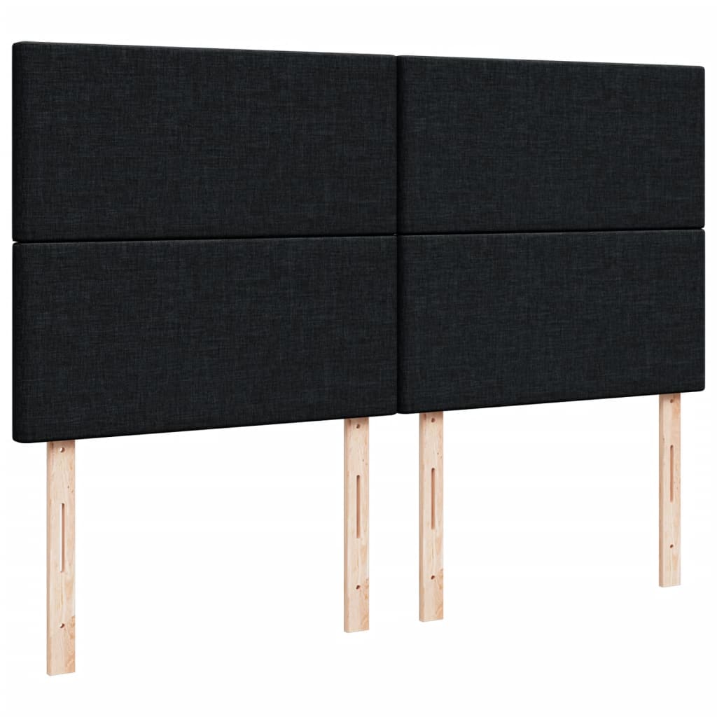 Κρεβάτι Boxspring με Στρώμα Μαύρο 200x200 εκ. Υφασμάτινο - Pakobazaar