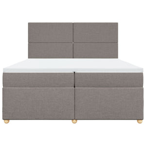 Κρεβάτι Boxspring με Στρώμα Taupe 200x200 εκ. Υφασμάτινο - Pakobazaar