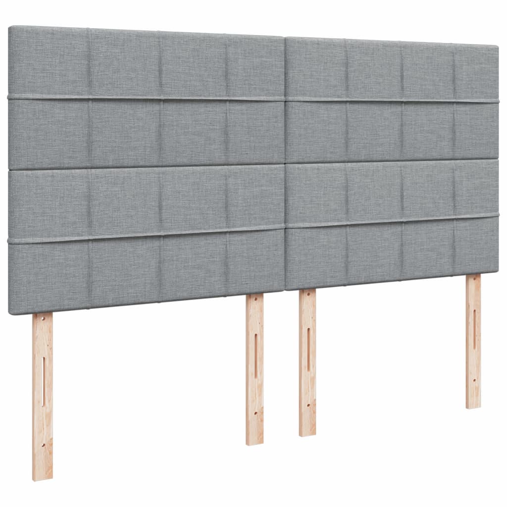 Κρεβάτι Boxspring με Στρώμα Ανοιχτό Γκρι 200x200 εκ. Υφασμάτινο