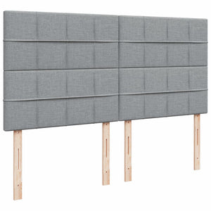 Κρεβάτι Boxspring με Στρώμα Ανοιχτό Γκρι 200x200 εκ. Υφασμάτινο