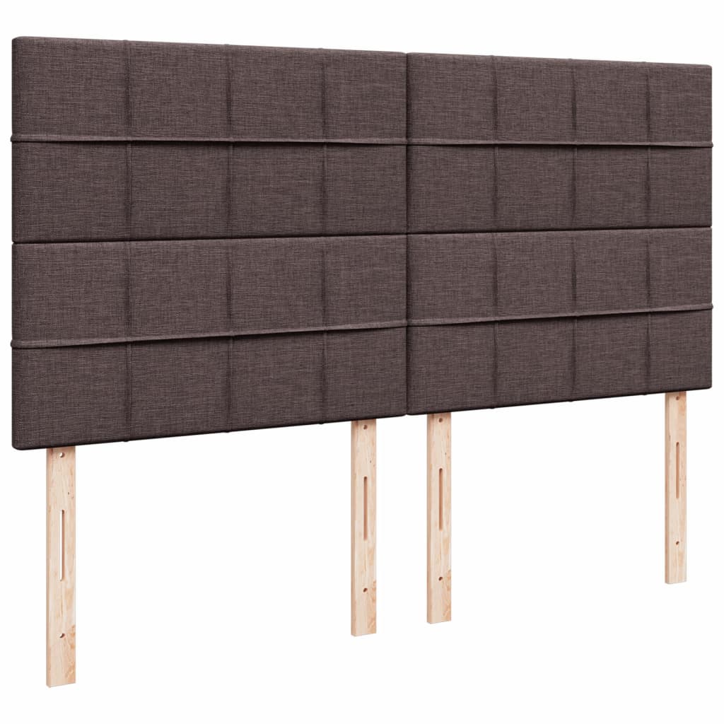 Κρεβάτι Boxspring με Στρώμα Σκούρο Καφέ 200x200 εκ. Υφασμάτινο - Pakobazaar