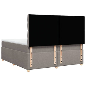 Κρεβάτι Boxspring με Στρώμα Taupe 200x200 εκ. Υφασμάτινο - Pakobazaar