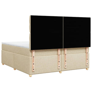 Κρεβάτι Boxspring με Στρώμα Κρεμ 200x200 εκ. Υφασμάτινο