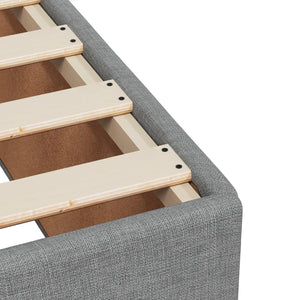 Κρεβάτι Boxspring με Στρώμα Ανοιχτό Γκρι 200x200 εκ. Υφασμάτινο - Pakobazaar