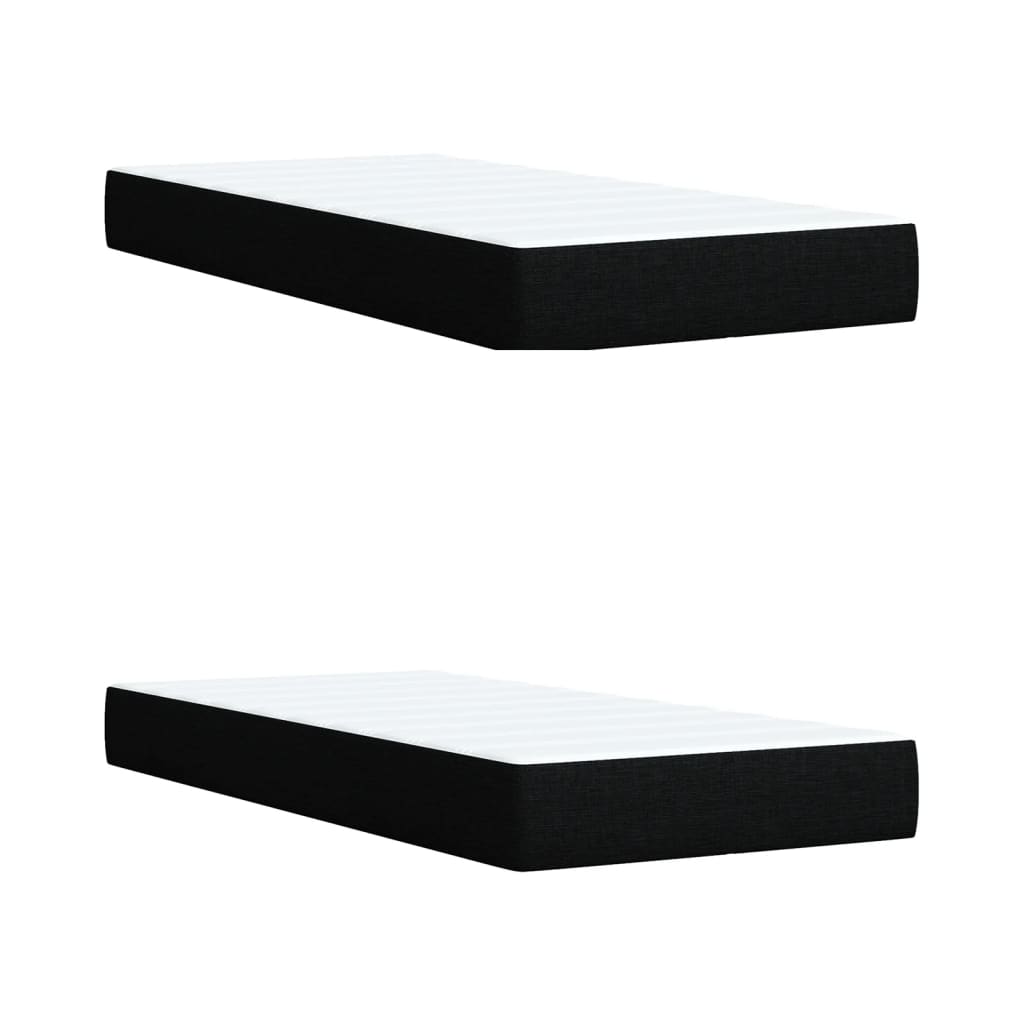 Κρεβάτι Boxspring με Στρώμα Μαύρο 200x200 εκ. Υφασμάτινο - Pakobazaar