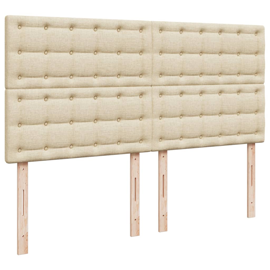 Κρεβάτι Boxspring με Στρώμα Κρεμ 200x200 εκ. Υφασμάτινο