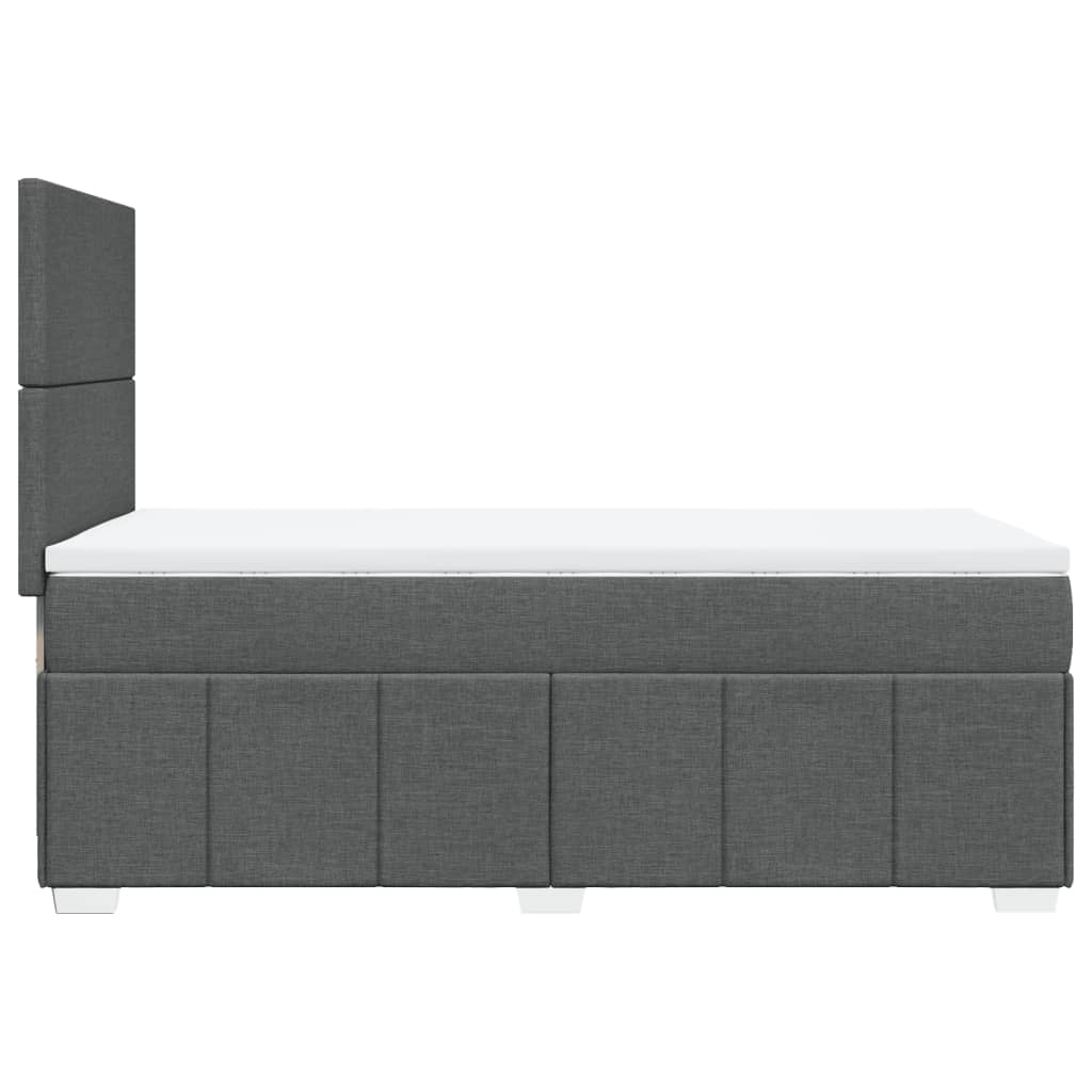 Κρεβάτι Boxspring με Στρώμα Σκούρο Γκρι 80x200 εκ. Υφασμάτινο