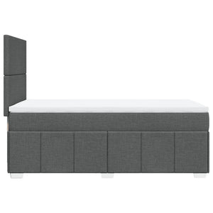 Κρεβάτι Boxspring με Στρώμα Σκούρο Γκρι 80x200 εκ. Υφασμάτινο - Pakobazaar