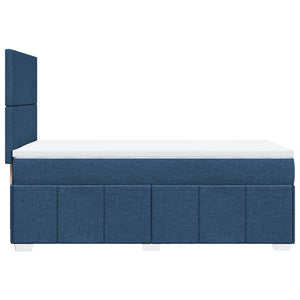 Κρεβάτι Boxspring με Στρώμα Μπλε 80x200 εκ. Υφασμάτινο - Pakobazaar