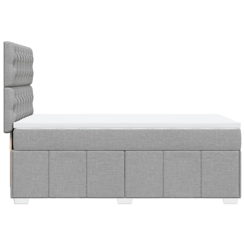 Κρεβάτι Boxspring με Στρώμα Ανοιχτό Γκρι 80x200 εκ. Υφασμάτινο - Pakobazaar