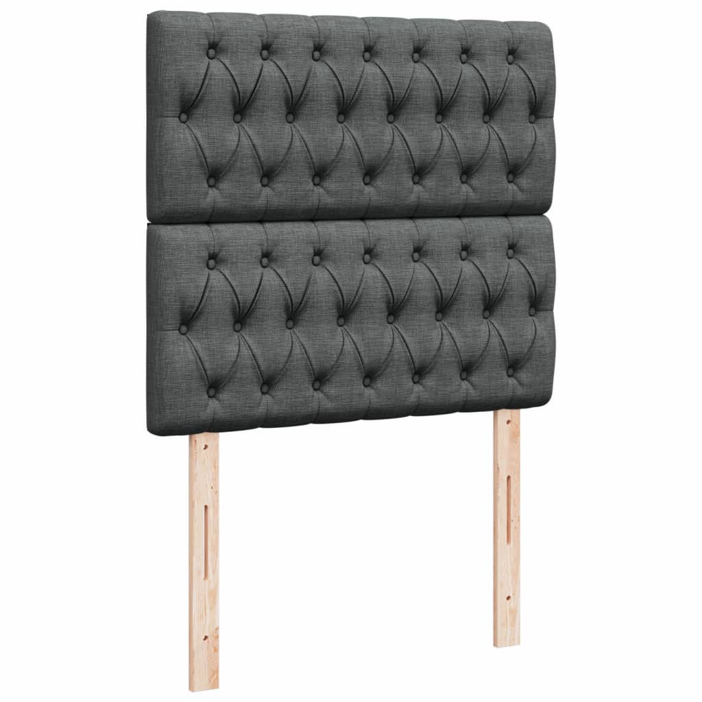 Κρεβάτι Boxspring με Στρώμα Σκούρο Γκρι 80x200 εκ. Υφασμάτινο