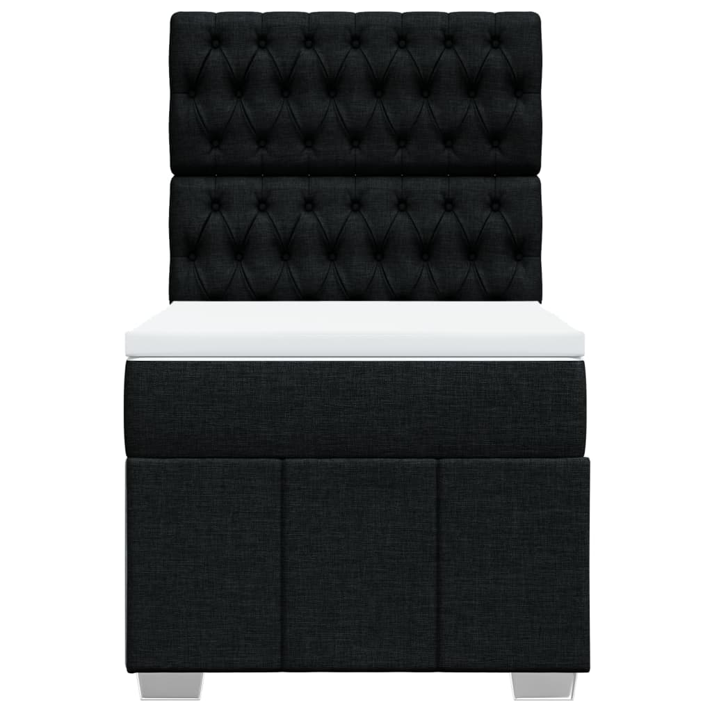 Κρεβάτι Boxspring με Στρώμα Μαύρο 80 x 200 εκ. Υφασμάτινο - Pakobazaar