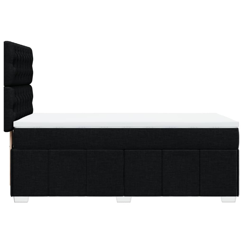 Κρεβάτι Boxspring με Στρώμα Μαύρο 80 x 200 εκ. Υφασμάτινο - Pakobazaar