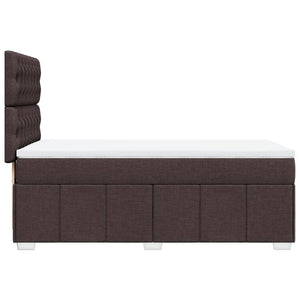 Κρεβάτι Boxspring με Στρώμα Σκούρο Καφέ 80x200 εκ. Υφασμάτινο