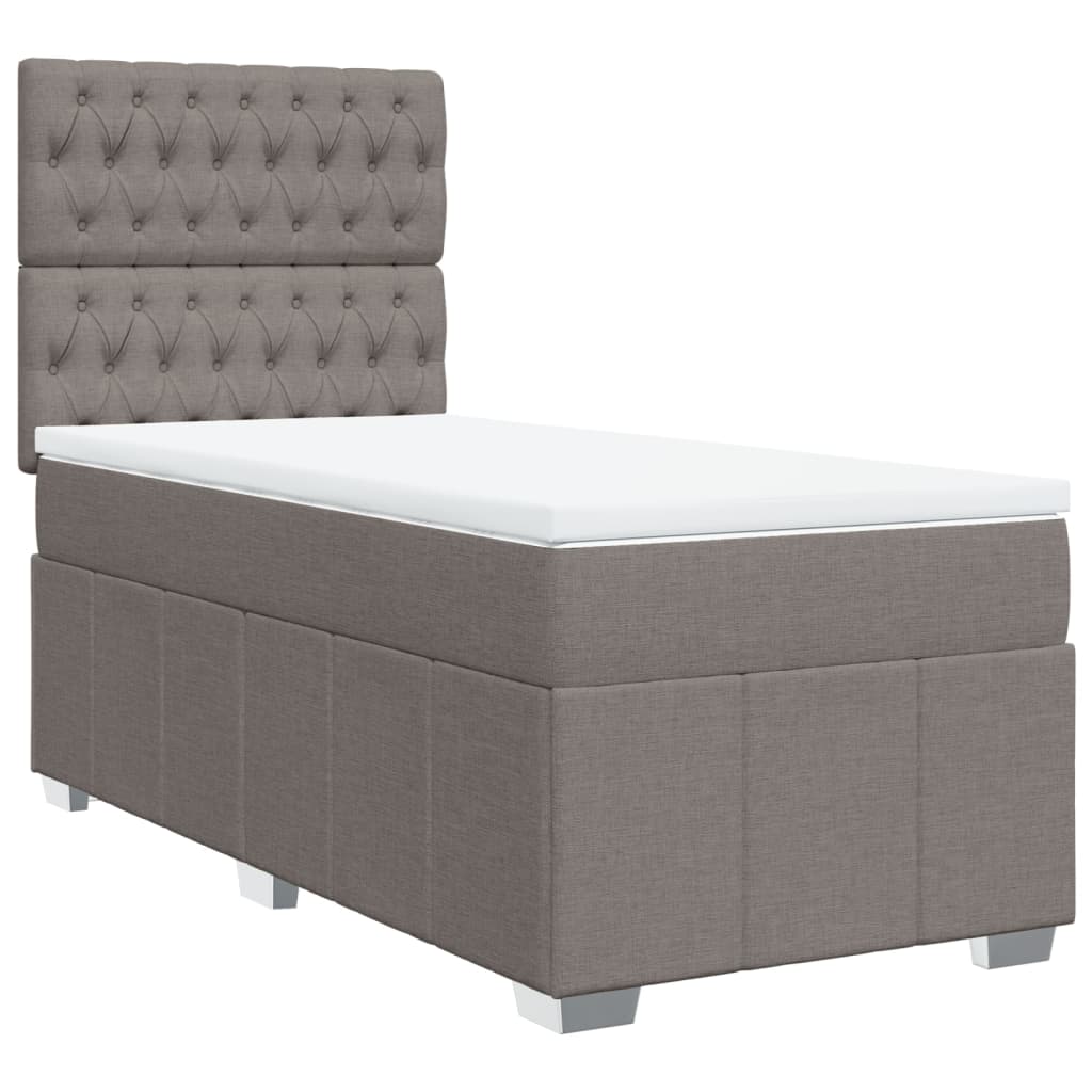 Κρεβάτι Boxspring με Στρώμα Taupe 80x200 εκ. Υφασμάτινο - Pakobazaar