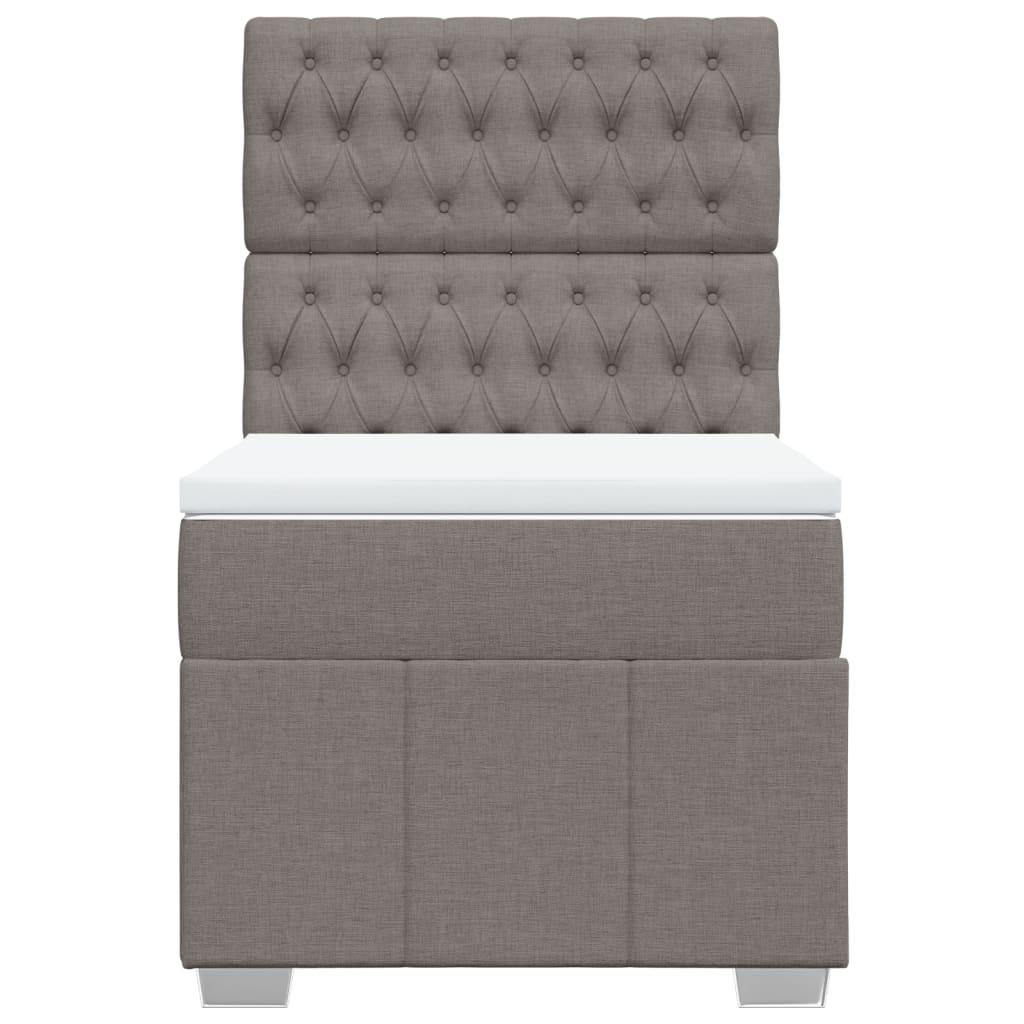 Κρεβάτι Boxspring με Στρώμα Taupe 80x200 εκ. Υφασμάτινο - Pakobazaar