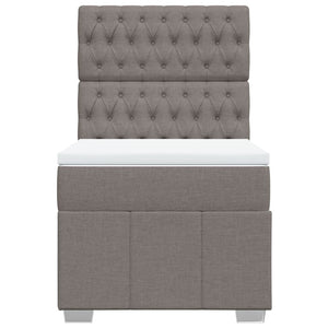 Κρεβάτι Boxspring με Στρώμα Taupe 80x200 εκ. Υφασμάτινο - Pakobazaar