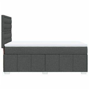 Κρεβάτι Boxspring με Στρώμα Σκούρο Γκρι 80x200 εκ. Υφασμάτινο - Pakobazaar
