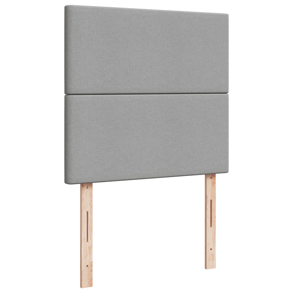 Κρεβάτι Boxspring με Στρώμα Ανοιχτό Γκρι 90x190 εκ. Υφασμάτινο - Pakobazaar