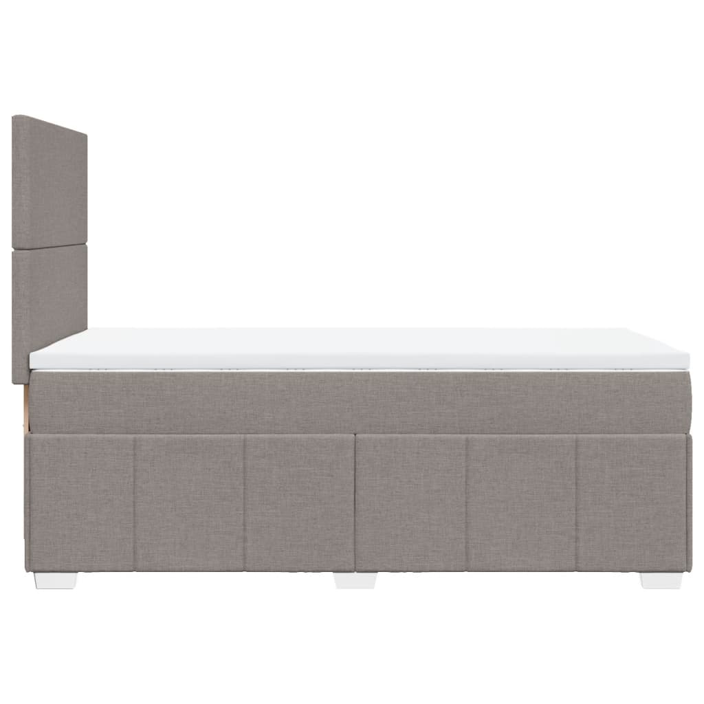 Κρεβάτι Boxspring με Στρώμα Taupe 90x190 εκ.Υφασμάτινο - Pakobazaar