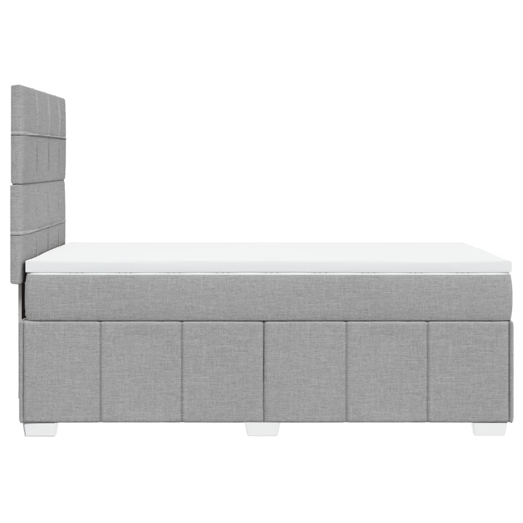 Κρεβάτι Boxspring με Στρώμα Ανοιχτό Γκρι 90x190 εκ. Υφασμάτινο - Pakobazaar