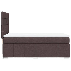Κρεβάτι Boxspring με Στρώμα Σκούρο Καφέ 90x190 εκ. Υφασμάτινο