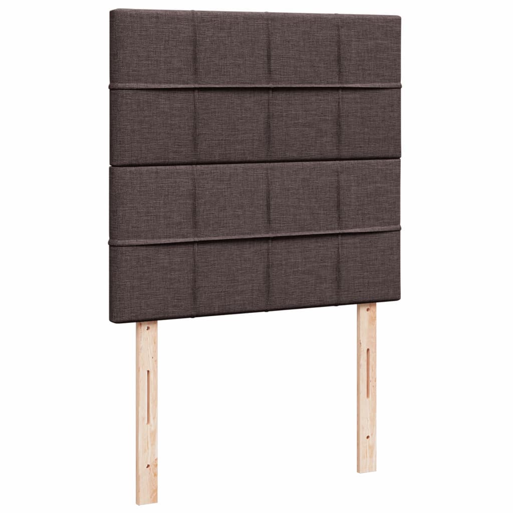 Κρεβάτι Boxspring με Στρώμα Σκούρο Καφέ 90x190 εκ. Υφασμάτινο