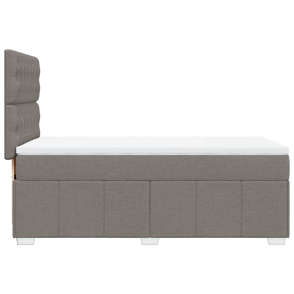 Κρεβάτι Boxspring με Στρώμα Taupe 90x190 εκ.Υφασμάτινο - Pakobazaar