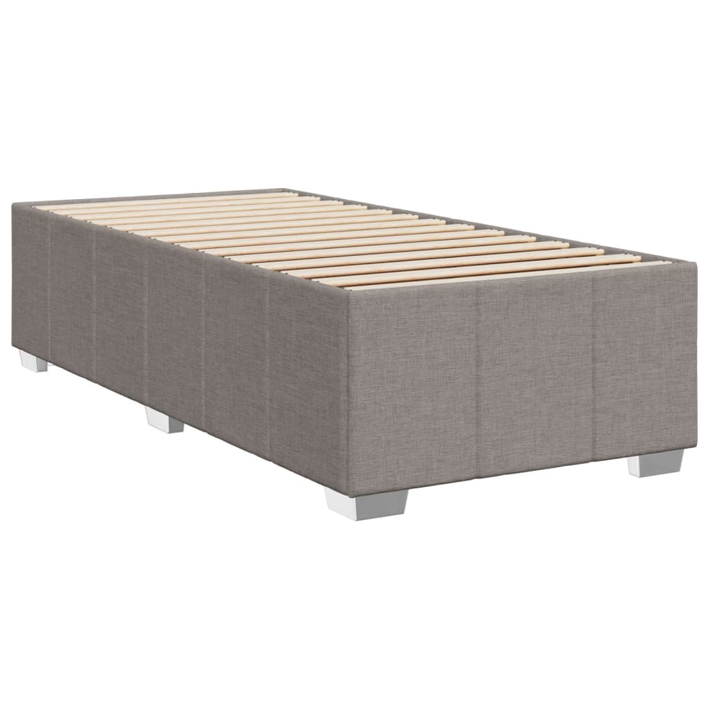 Κρεβάτι Boxspring με Στρώμα Taupe 90x190 εκ.Υφασμάτινο - Pakobazaar