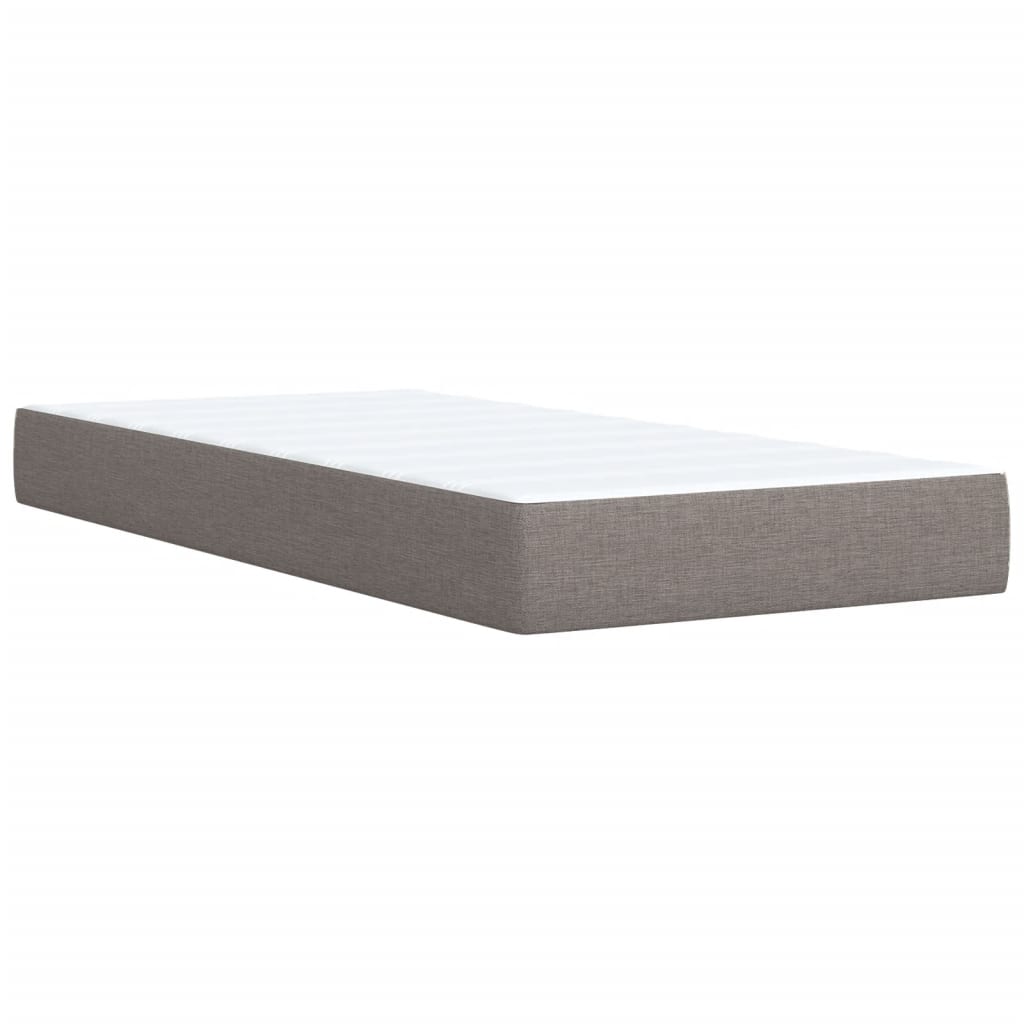 Κρεβάτι Boxspring με Στρώμα Taupe 90x190 εκ.Υφασμάτινο - Pakobazaar