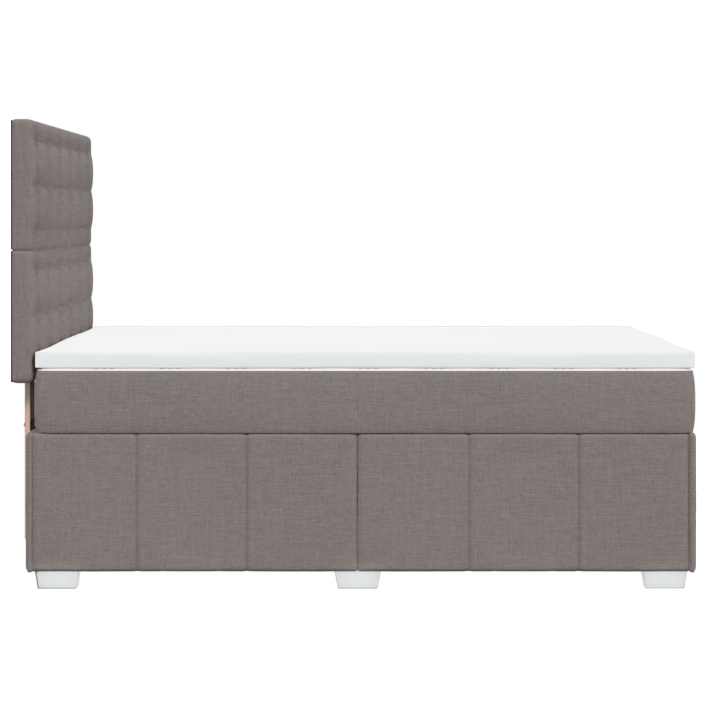 Κρεβάτι Boxspring με Στρώμα Taupe 90x190 εκ.Υφασμάτινο - Pakobazaar