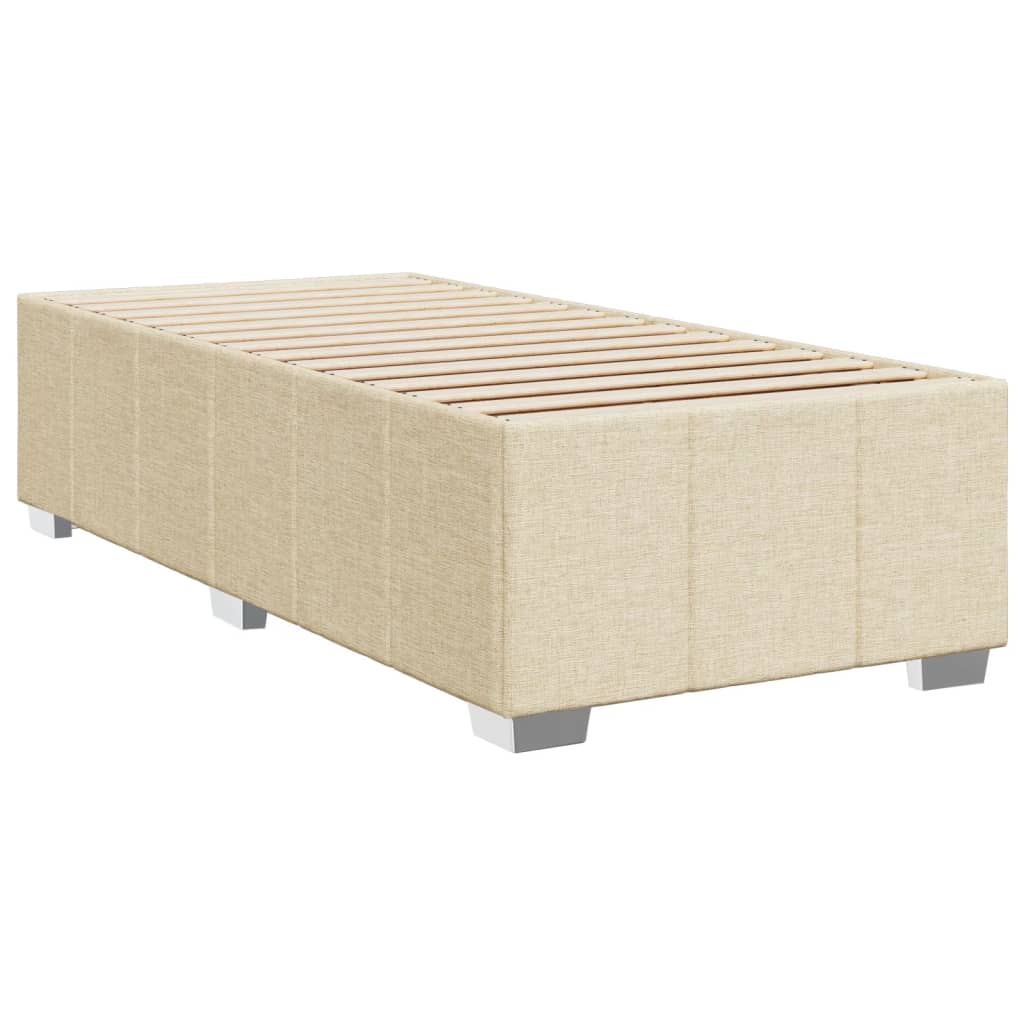 Κρεβάτι Boxspring με Στρώμα Κρεμ 90x190 εκ.Υφασμάτινο - Pakobazaar