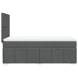 Κρεβάτι Boxspring με Στρώμα Σκούρο Γκρι 90x200 εκ. Υφασμάτινο - Pakobazaar