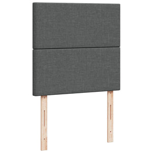 Κρεβάτι Boxspring με Στρώμα Σκούρο Γκρι 90x200 εκ. Υφασμάτινο - Pakobazaar