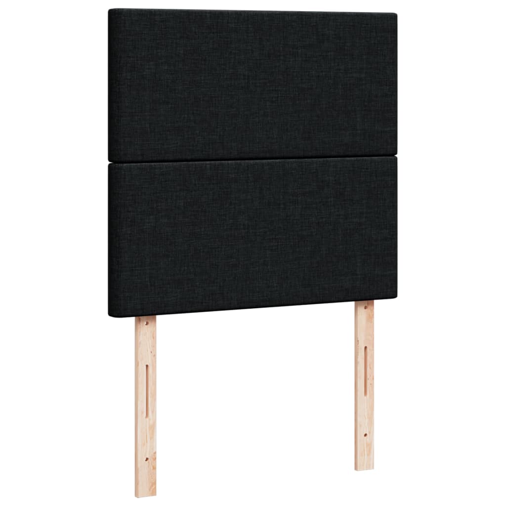 Κρεβάτι Boxspring με Στρώμα Μαύρο 90x200 εκ. Υφασμάτινο - Pakobazaar