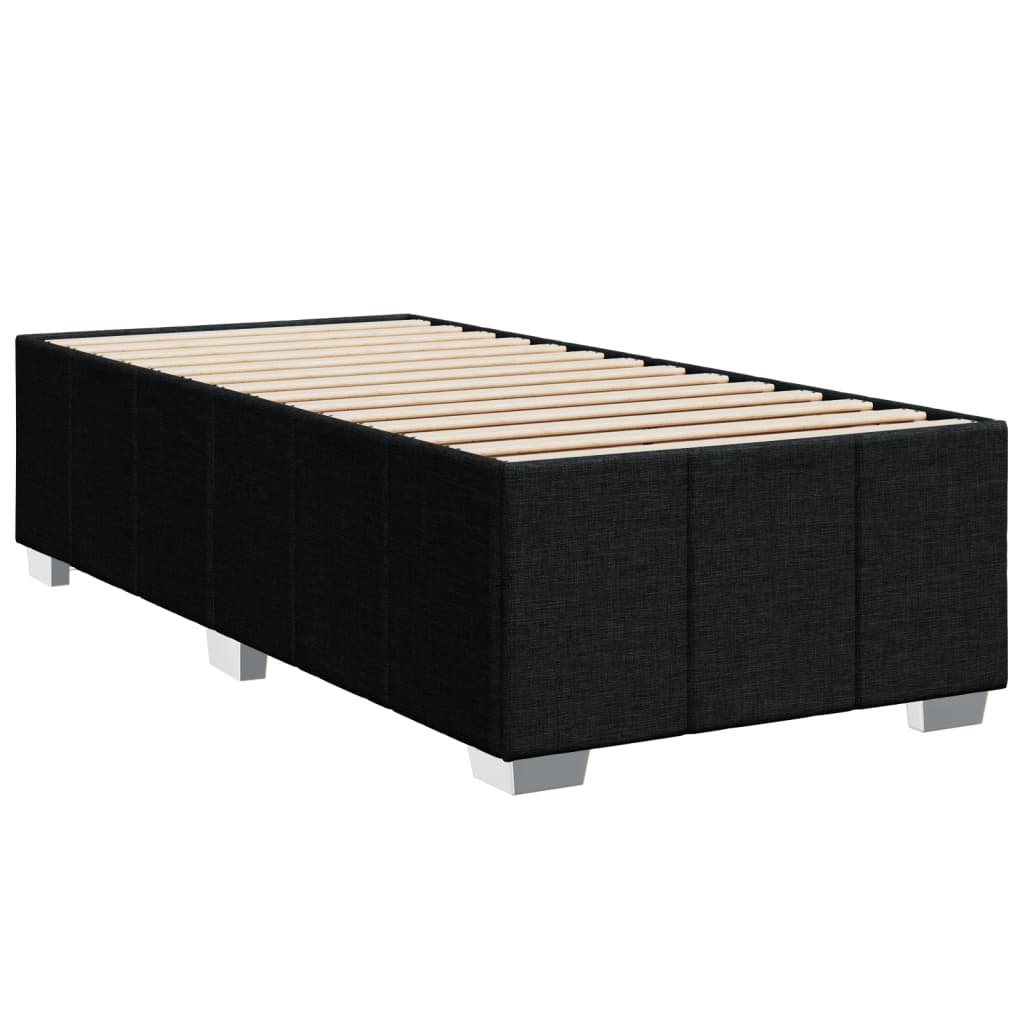 Κρεβάτι Boxspring με Στρώμα Μαύρο 90x200 εκ. Υφασμάτινο - Pakobazaar