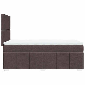 Κρεβάτι Boxspring με Στρώμα Σκούρο Καφέ 90x200 εκ. Υφασμάτινο - Pakobazaar