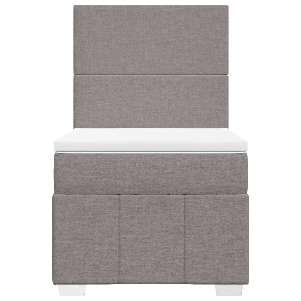 Κρεβάτι Boxspring με Στρώμα Taupe 90x200 εκ. Υφασμάτινο - Pakobazaar