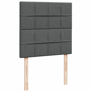 Κρεβάτι Boxspring με Στρώμα Σκούρο Γκρι 90x200 εκ. Υφασμάτινο - Pakobazaar