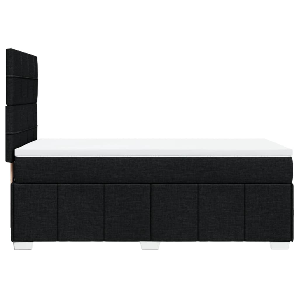 Κρεβάτι Boxspring με Στρώμα Μαύρο 90x200 εκ. Υφασμάτινο - Pakobazaar