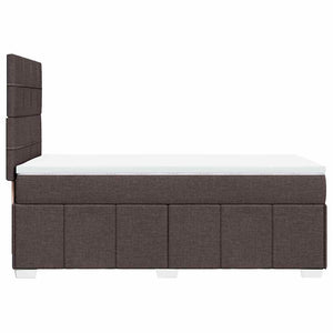 Κρεβάτι Boxspring με Στρώμα Σκούρο Καφέ 90x200 εκ. Υφασμάτινο - Pakobazaar