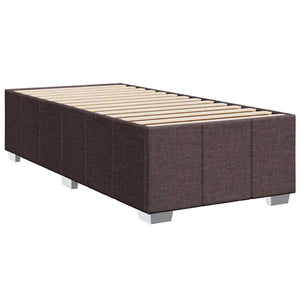Κρεβάτι Boxspring με Στρώμα Σκούρο Καφέ 90x200 εκ. Υφασμάτινο - Pakobazaar