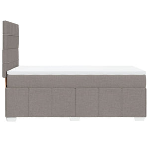 Κρεβάτι Boxspring με Στρώμα Taupe 90x200 εκ. Υφασμάτινο - Pakobazaar
