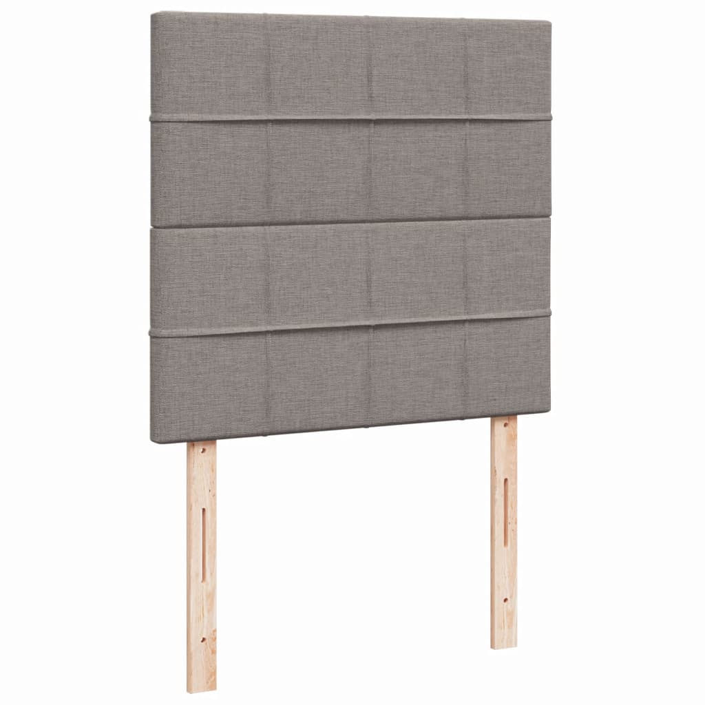 Κρεβάτι Boxspring με Στρώμα Taupe 90x200 εκ. Υφασμάτινο - Pakobazaar